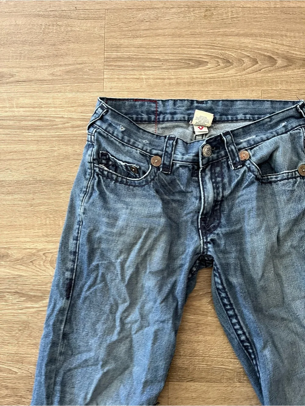 True Religion Bobby Super T Jeans Mens 32x33 Blue Medium Wash Straight Y2K USA